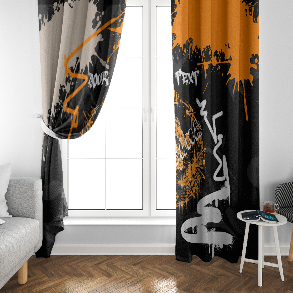 Personalized Montana Glacier National Park Window Curtain Urban Graffiti Street Art Paint Splatter