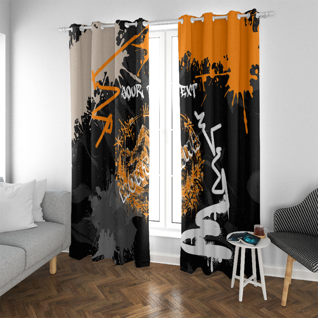 Personalized Montana Glacier National Park Window Curtain Urban Graffiti Street Art Paint Splatter