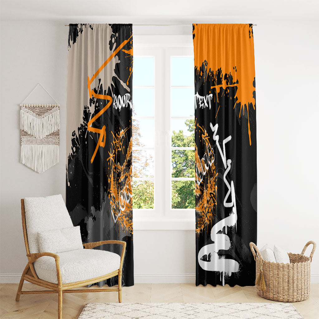 Personalized Montana Glacier National Park Window Curtain Urban Graffiti Street Art Paint Splatter