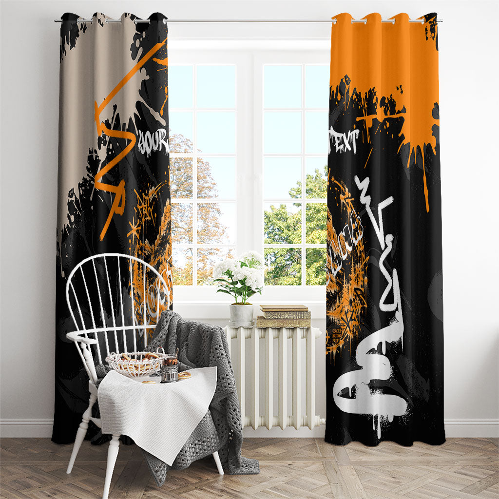 Personalized Montana Glacier National Park Window Curtain Urban Graffiti Street Art Paint Splatter