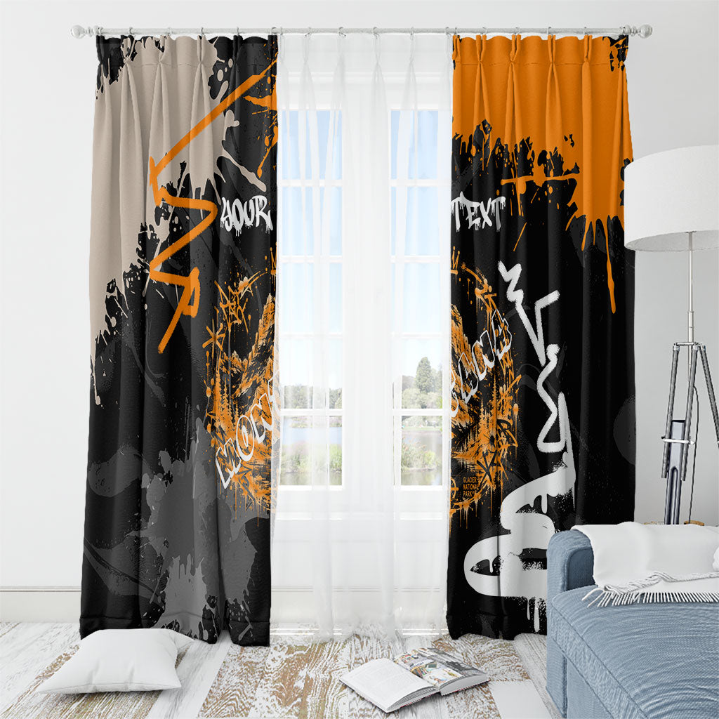 Personalized Montana Glacier National Park Window Curtain Urban Graffiti Street Art Paint Splatter