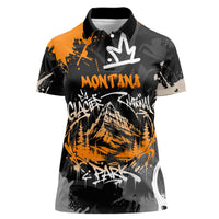 Personalized Montana Glacier National Park Women Polo Shirt Urban Graffiti Street Art Paint Splatter