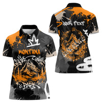 Personalized Montana Glacier National Park Women Polo Shirt Urban Graffiti Street Art Paint Splatter