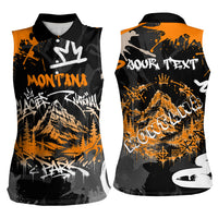Personalized Montana Glacier National Park Women Sleeveless Polo Shirt Urban Graffiti Street Art Paint Splatter