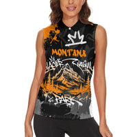 Personalized Montana Glacier National Park Women Sleeveless Polo Shirt Urban Graffiti Street Art Paint Splatter