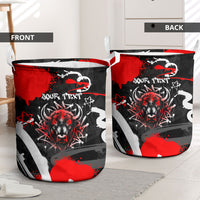 Personalized Montana Grizzly Bear and Bison Laundry Basket Urban Graffiti Grunge Paint Splatter