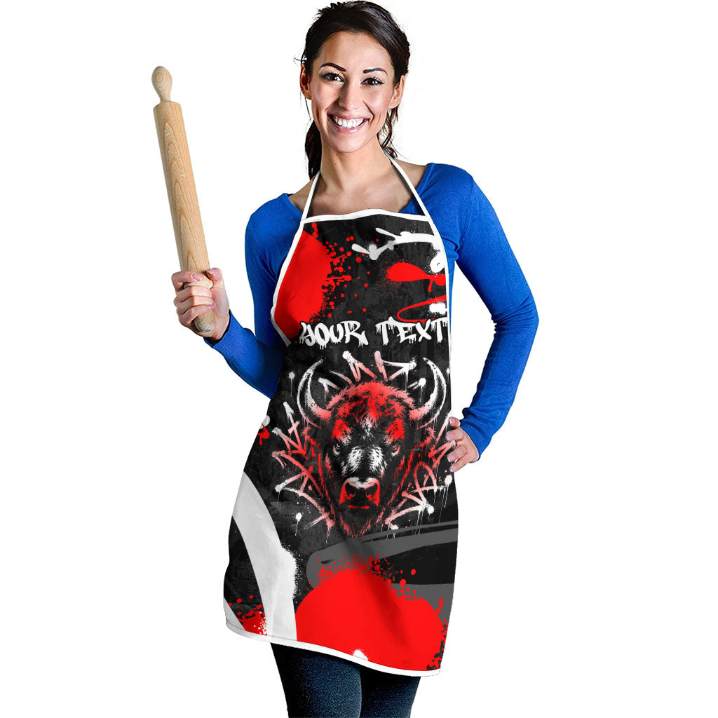 Personalized Montana Grizzly Bear and Bison Apron Urban Graffiti Grunge Paint Splatter