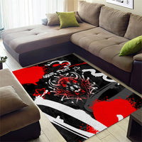 Personalized Montana Grizzly Bear and Bison Area Rug Urban Graffiti Grunge Paint Splatter