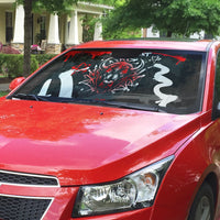 Personalized Montana Grizzly Bear and Bison Auto Sun Shade Urban Graffiti Grunge Paint Splatter