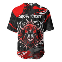 Personalized Montana Grizzly Bear and Bison Baseball Jersey Urban Graffiti Grunge Paint Splatter