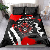 Personalized Montana Grizzly Bear and Bison Bedding Set Urban Graffiti Grunge Paint Splatter
