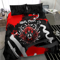 Personalized Montana Grizzly Bear and Bison Bedding Set Urban Graffiti Grunge Paint Splatter