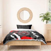 Personalized Montana Grizzly Bear and Bison Bedding Set Urban Graffiti Grunge Paint Splatter