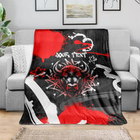Personalized Montana Grizzly Bear and Bison Blanket Urban Graffiti Grunge Paint Splatter