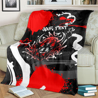 Personalized Montana Grizzly Bear and Bison Blanket Urban Graffiti Grunge Paint Splatter