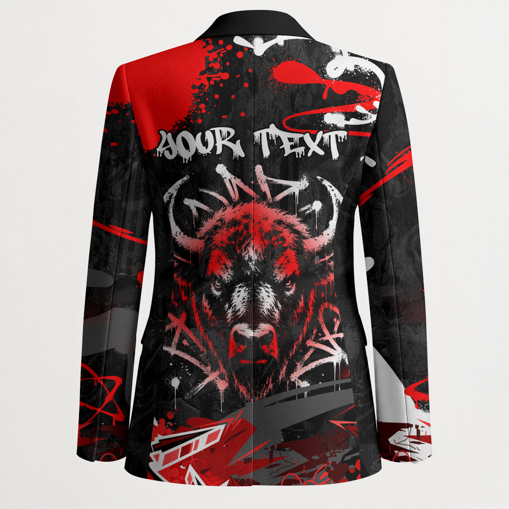 Personalized Montana Grizzly Bear and Bison Blazer Urban Graffiti Grunge Paint Splatter