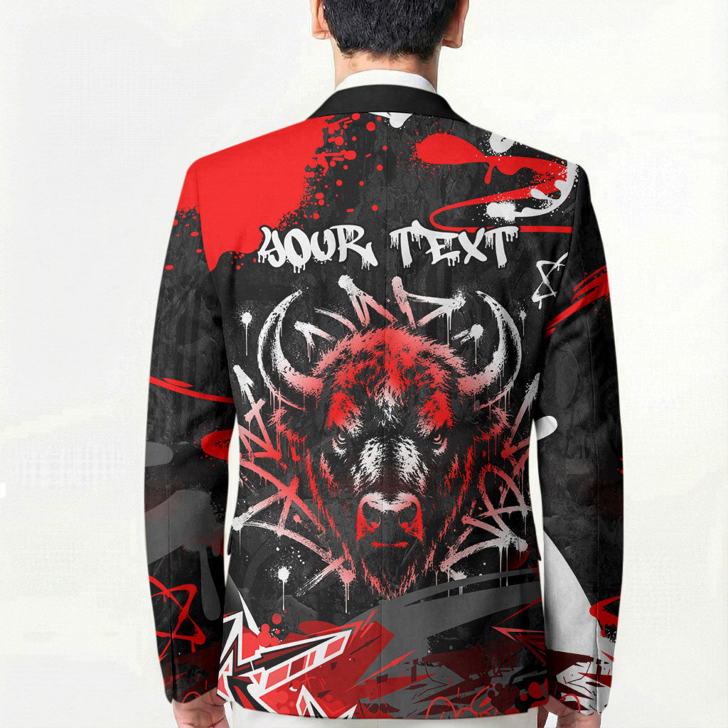 Personalized Montana Grizzly Bear and Bison Blazer Urban Graffiti Grunge Paint Splatter