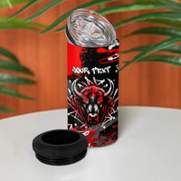 Personalized Montana Grizzly Bear and Bison 4 in 1 Can Cooler Tumbler Urban Graffiti Grunge Paint Splatter