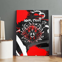 Personalized Montana Grizzly Bear and Bison Canvas Wall Art Urban Graffiti Grunge Paint Splatter
