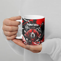 Personalized Montana Grizzly Bear and Bison Ceramic Mug Urban Graffiti Grunge Paint Splatter