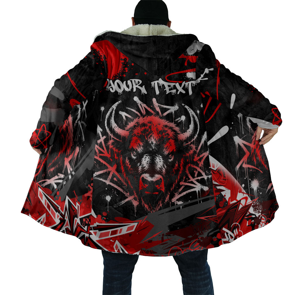 Personalized Montana Grizzly Bear and Bison Cloak Urban Graffiti Grunge Paint Splatter