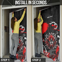 Personalized Montana Grizzly Bear and Bison Door Cover Urban Graffiti Grunge Paint Splatter