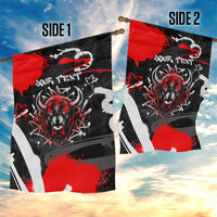 Personalized Montana Grizzly Bear and Bison Garden Flag Urban Graffiti Grunge Paint Splatter