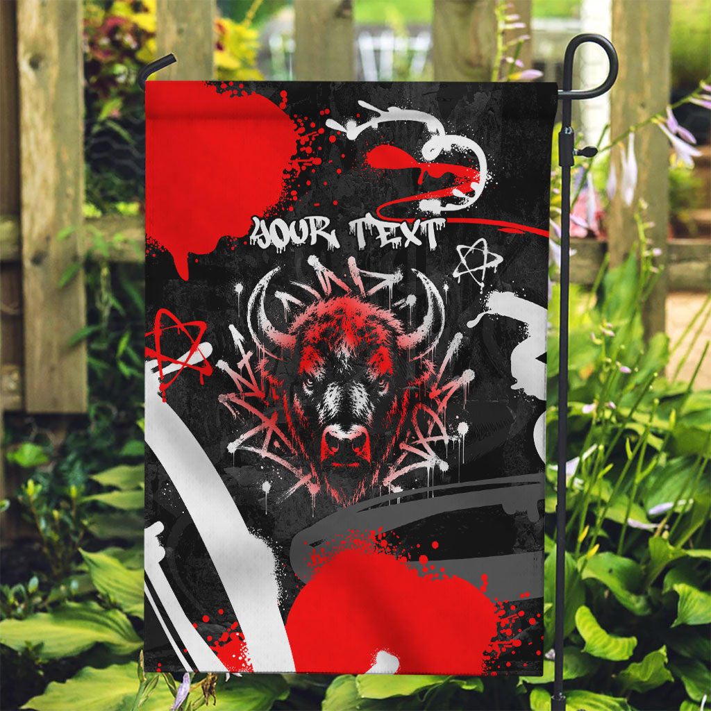 Personalized Montana Grizzly Bear and Bison Garden Flag Urban Graffiti Grunge Paint Splatter
