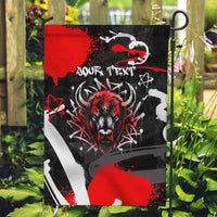 Personalized Montana Grizzly Bear and Bison Garden Flag Urban Graffiti Grunge Paint Splatter