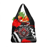 Personalized Montana Grizzly Bear and Bison Grocery Bag Urban Graffiti Grunge Paint Splatter