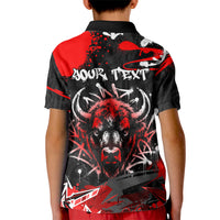Personalized Montana Grizzly Bear and Bison Kid Polo Shirt Urban Graffiti Grunge Paint Splatter