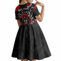 Personalized Montana Grizzly Bear and Bison Kid Short Sleeve Dress Urban Graffiti Grunge Paint Splatter