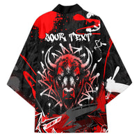 Personalized Montana Grizzly Bear and Bison Kimono Urban Graffiti Grunge Paint Splatter