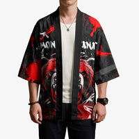 Personalized Montana Grizzly Bear and Bison Kimono Urban Graffiti Grunge Paint Splatter