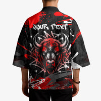 Personalized Montana Grizzly Bear and Bison Kimono Urban Graffiti Grunge Paint Splatter