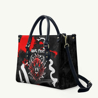 Personalized Montana Grizzly Bear and Bison Leather Bag Urban Graffiti Grunge Paint Splatter