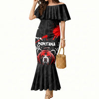 Personalized Montana Grizzly Bear and Bison Mermaid Dress Urban Graffiti Grunge Paint Splatter
