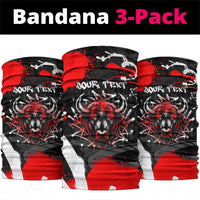 Personalized Montana Grizzly Bear and Bison Neck Gaiter Urban Graffiti Grunge Paint Splatter