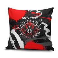 Personalized Montana Grizzly Bear and Bison Pillow Cover Urban Graffiti Grunge Paint Splatter