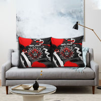 Personalized Montana Grizzly Bear and Bison Pillow Cover Urban Graffiti Grunge Paint Splatter