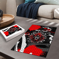 Personalized Montana Grizzly Bear and Bison Puzzle Urban Graffiti Grunge Paint Splatter