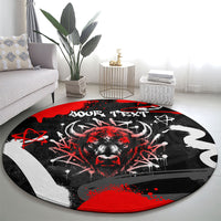 Personalized Montana Grizzly Bear and Bison Round Carpet Urban Graffiti Grunge Paint Splatter