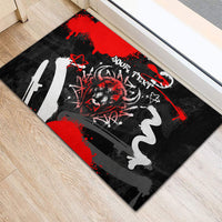 Personalized Montana Grizzly Bear and Bison Rubber Doormat Urban Graffiti Grunge Paint Splatter