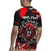 Personalized Montana Grizzly Bear and Bison Rugby Jersey Urban Graffiti Grunge Paint Splatter