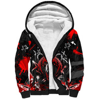 Personalized Montana Grizzly Bear and Bison Sherpa Hoodie Urban Graffiti Grunge Paint Splatter
