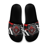Personalized Montana Grizzly Bear and Bison Slide Sandals Urban Graffiti Grunge Paint Splatter