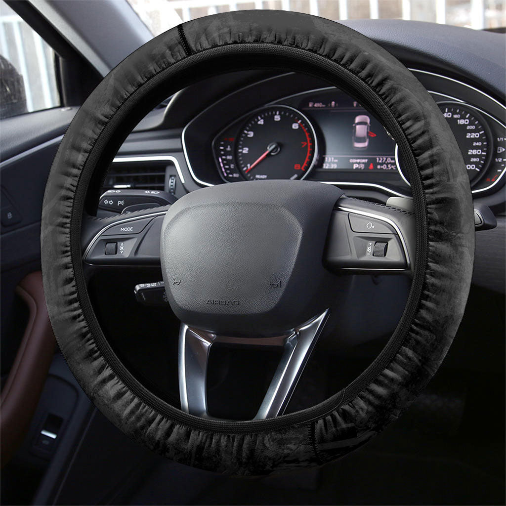 Montana Grizzly Bear and Bison Steering Wheel Cover Urban Graffiti Grunge Paint Splatter