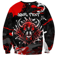 Personalized Montana Grizzly Bear and Bison Sweatshirt Urban Graffiti Grunge Paint Splatter