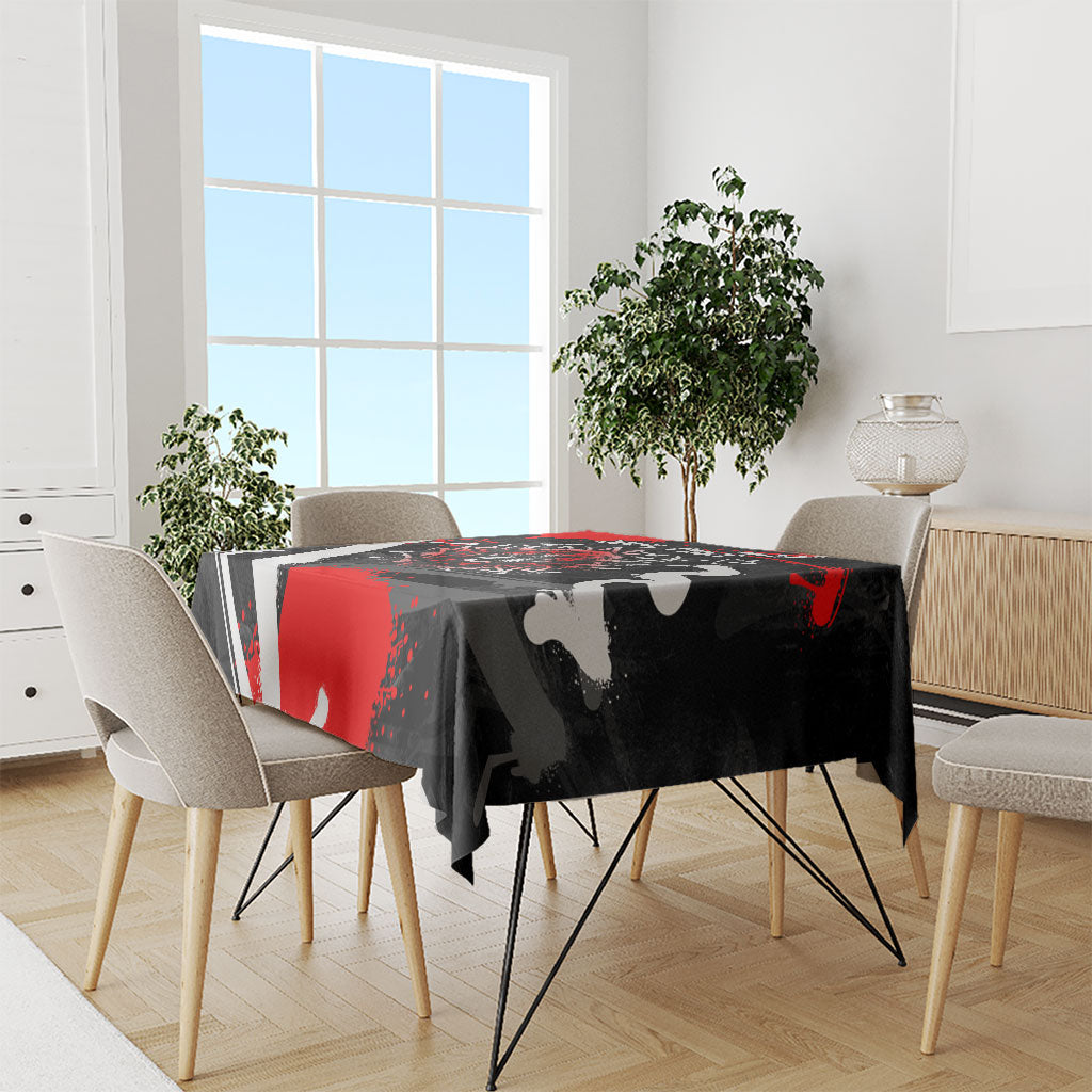 Personalized Montana Grizzly Bear and Bison Tablecloth Urban Graffiti Grunge Paint Splatter
