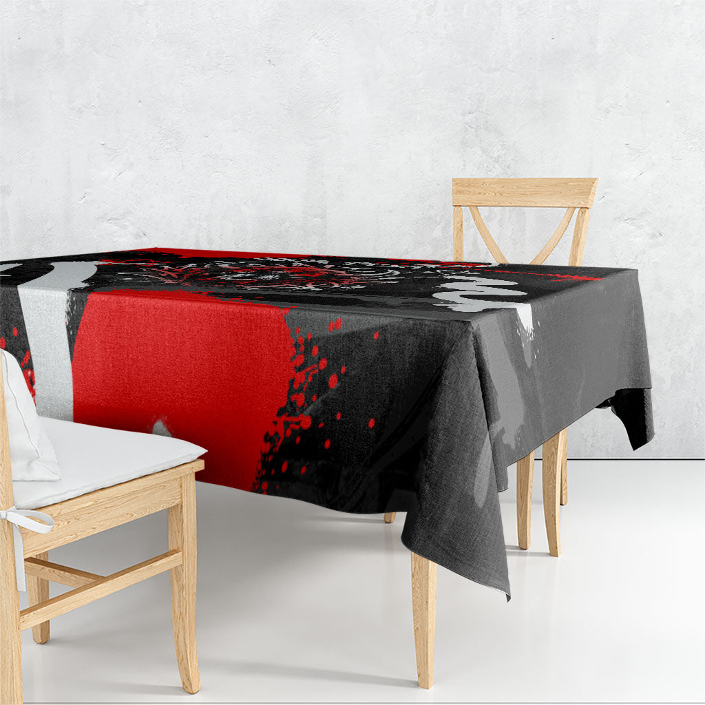Personalized Montana Grizzly Bear and Bison Tablecloth Urban Graffiti Grunge Paint Splatter